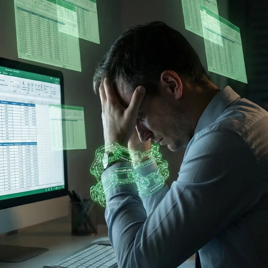 Pessoa trabalhando tranquila no Excel